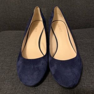 Nine West navy suede wedges